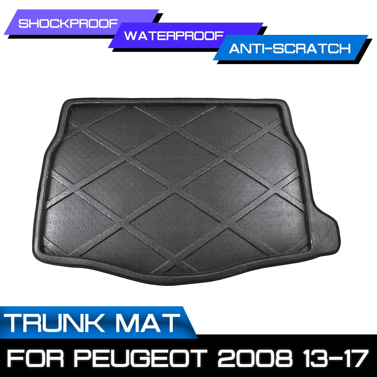 

Car Rear Trunk Boot Mat Waterproof Floor Mats Carpet Anti Mud Tray Cargo Liner For Peugeot 2008 2013 2014 2015 2016 2017