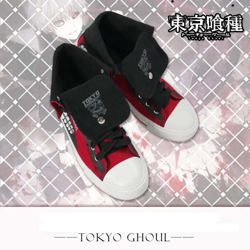 

Japanese Anime Tokyo Ghoul Kaneki Cosplay Shoes Adult Men's Canvas Casual Mid Top Shoes Sneakers Harajuku Plimsolls