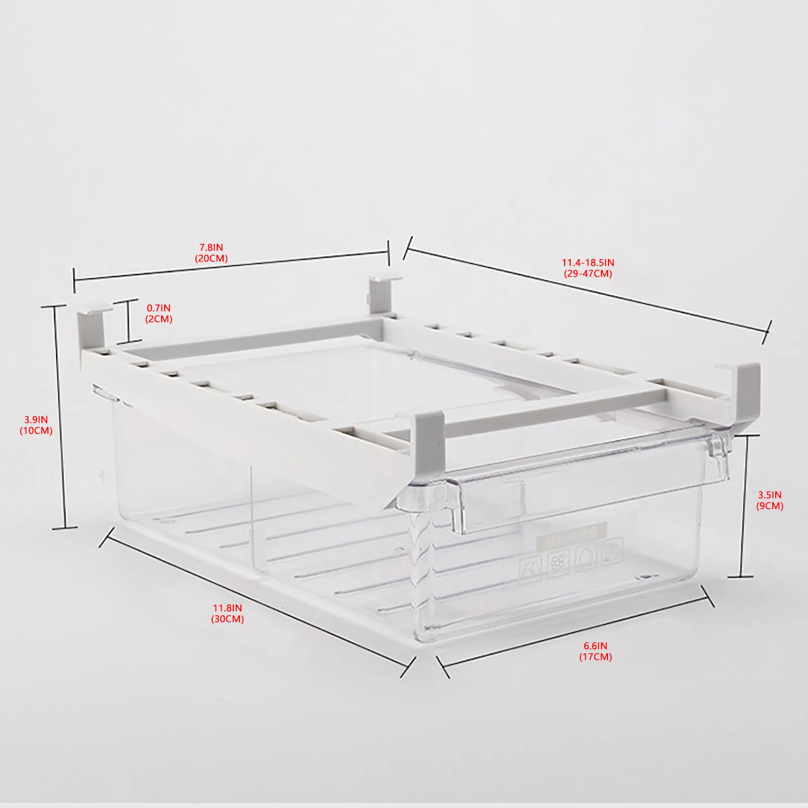 

Kitchen Organizer Adjustable Kitchen Refrigerator Storage Rack Fridge Freezer Shelf Holder Pull-out Drawer Organiser Space Saver