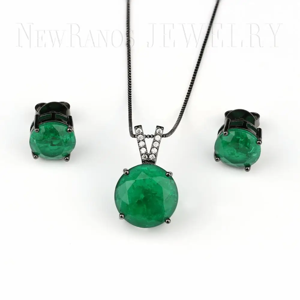 Комплект из колье и серёг с фианитами SFX001454 | Украшения аксессуары