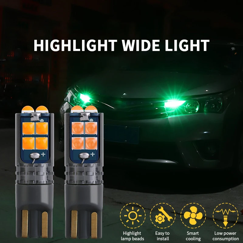 

2Pcs Car Led Signal Bulbs T10 W5W 194 168 5w 12V Canbus Automotive Diode Multi-Colored Clearance Lamps Parking Work Light