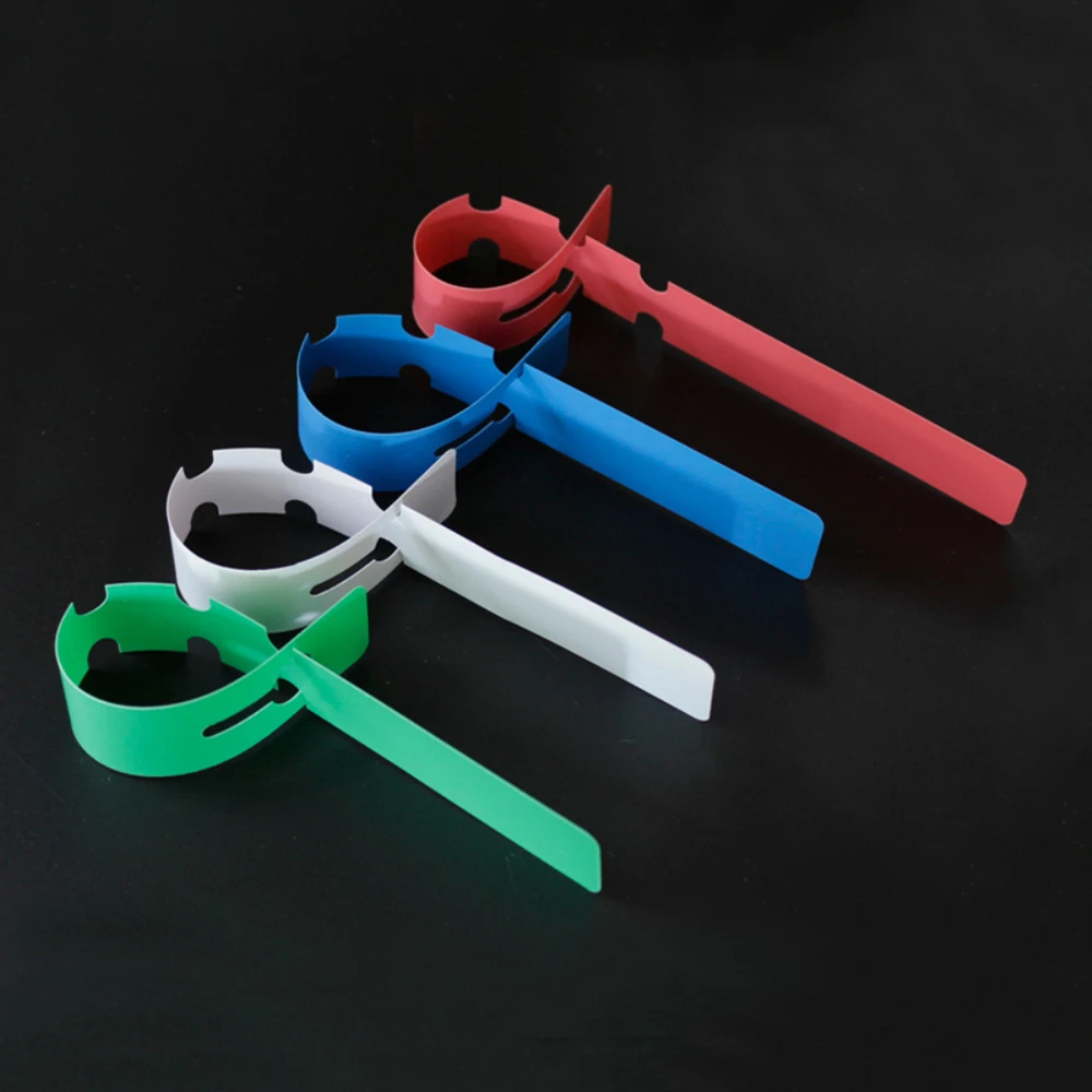 

100Pcs Solid Color Durable Tree Ornament Signage Gardening Label Prompt Card Hang Tag Waterproof Ring Set Plant Markers Reusable