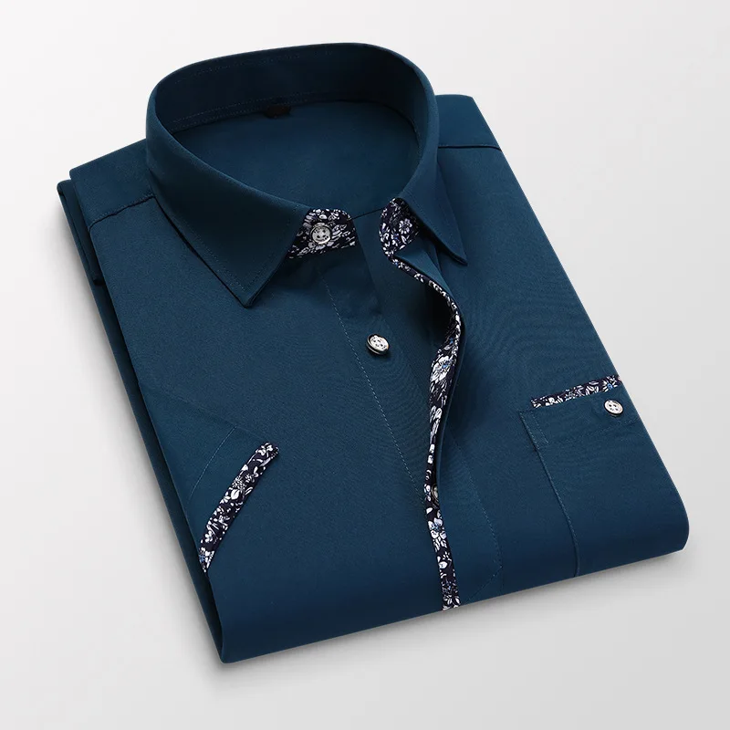 Деловые рубашки для молодых людей летняя Высококачественная Новая модная