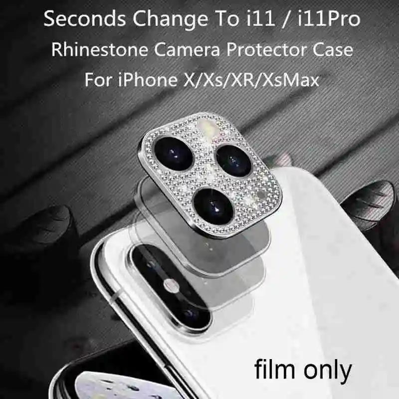 

1Pcs Water Flash Diamond Camera Metal Ring For IPhone 12 12 Cover Back Protection Max Ring Mini Case For IPhone