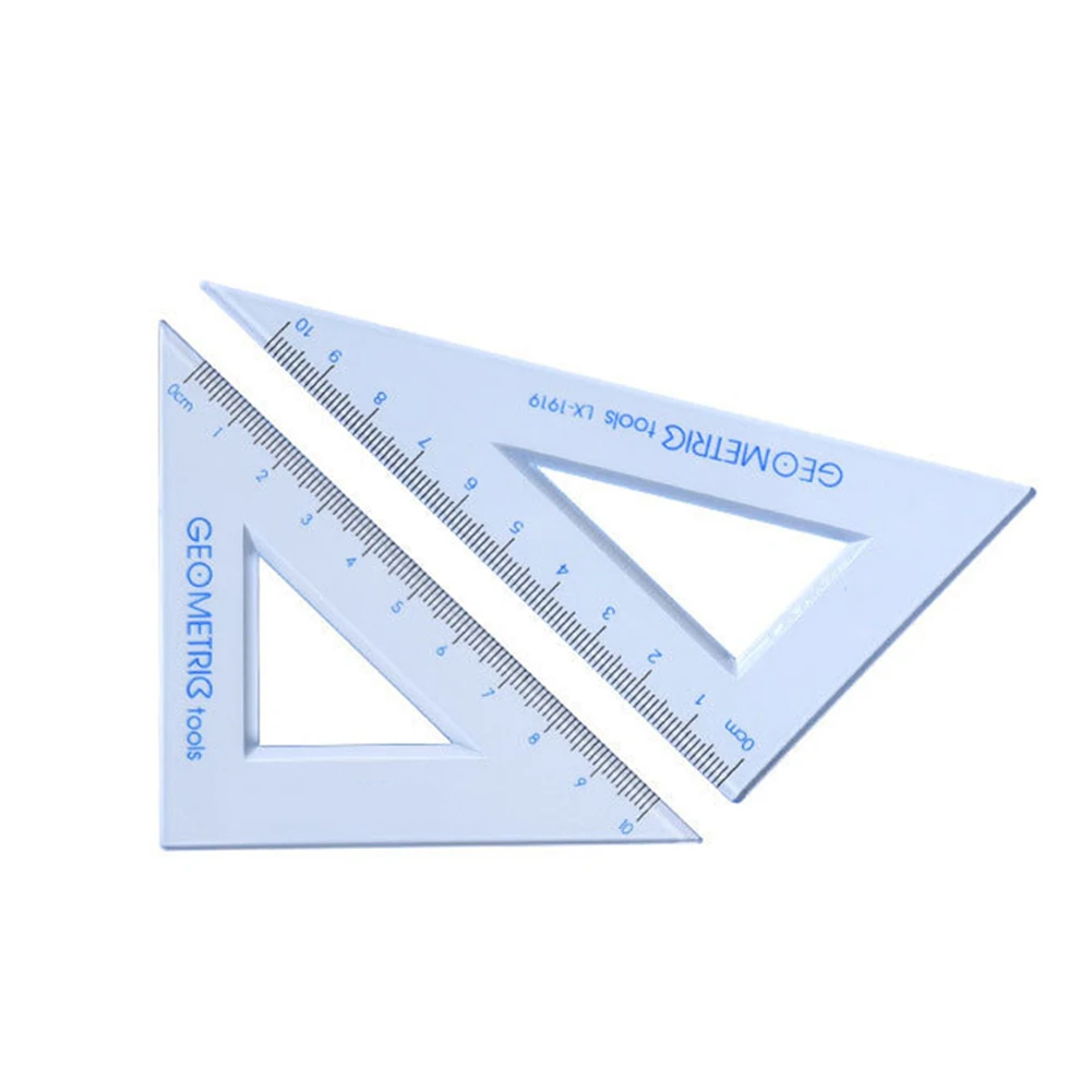 

4 pcs/set New Straight Ruler Protractor Students Math Geometry Soft Bendable Plastic Triangle Ruler Set Office School Supplies