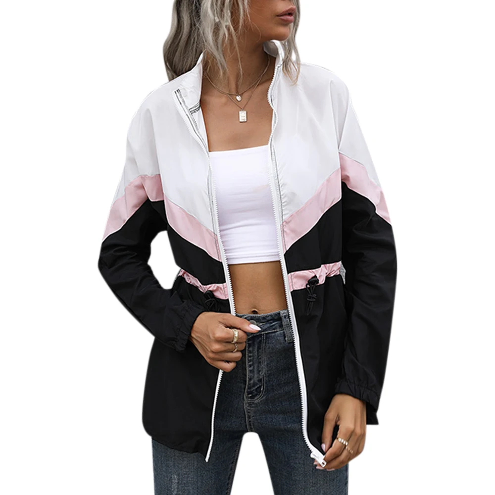 

Women Jackets Loose Streetwear Patchwork Coat Casual Long Sleeve Hoodies Warmer Jacket Top Sports Outwear