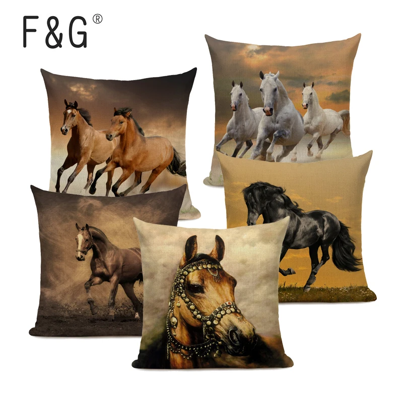 Бегущие лошади Чехлы тропический Стиль постельное белье из хлопка с печатью