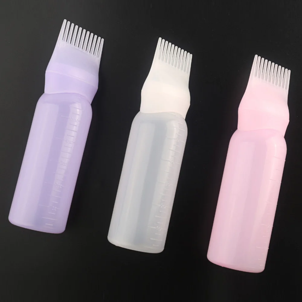 

3pcs Hair Dye Bottle Applicator Comb Dispensing with Graduated Scale Salon Hair Coloring Dyeing (White)