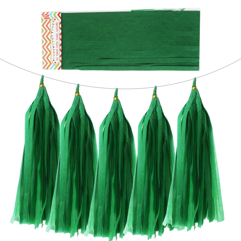 Dark Green 25 шт./лот = 5 сумки 14 ''тонкая глянцевая бумага Фольга лента-гирлянда из белого золота 22 Цвета на свадьбу, день рождения, детский душ вечерние украшения - Цвет: Dark Green