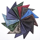 Большой мужской Карманный платок в горошек мужской синий Цветочный Карманный носовой платок Пейсли Мужской Шелковый носовой платок свадебный платок A116