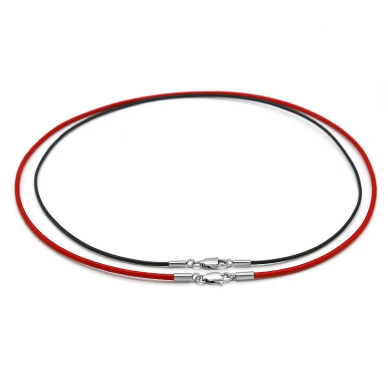 1.5mm 2mm Handmade Leather Rope Necklaces &amp Pendant Charms Jewelry Findings Stainless Steel Lobster Clasp String Cord 50cm 60cm |