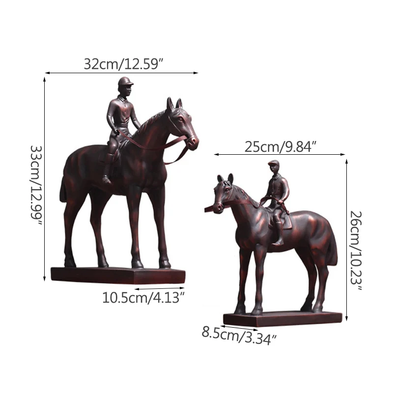 

Vintage War Horse Knight Home Decoration Crafts Artwork Sculpture Desk Decor Miniature Model Figurines Resin Ornament Statue