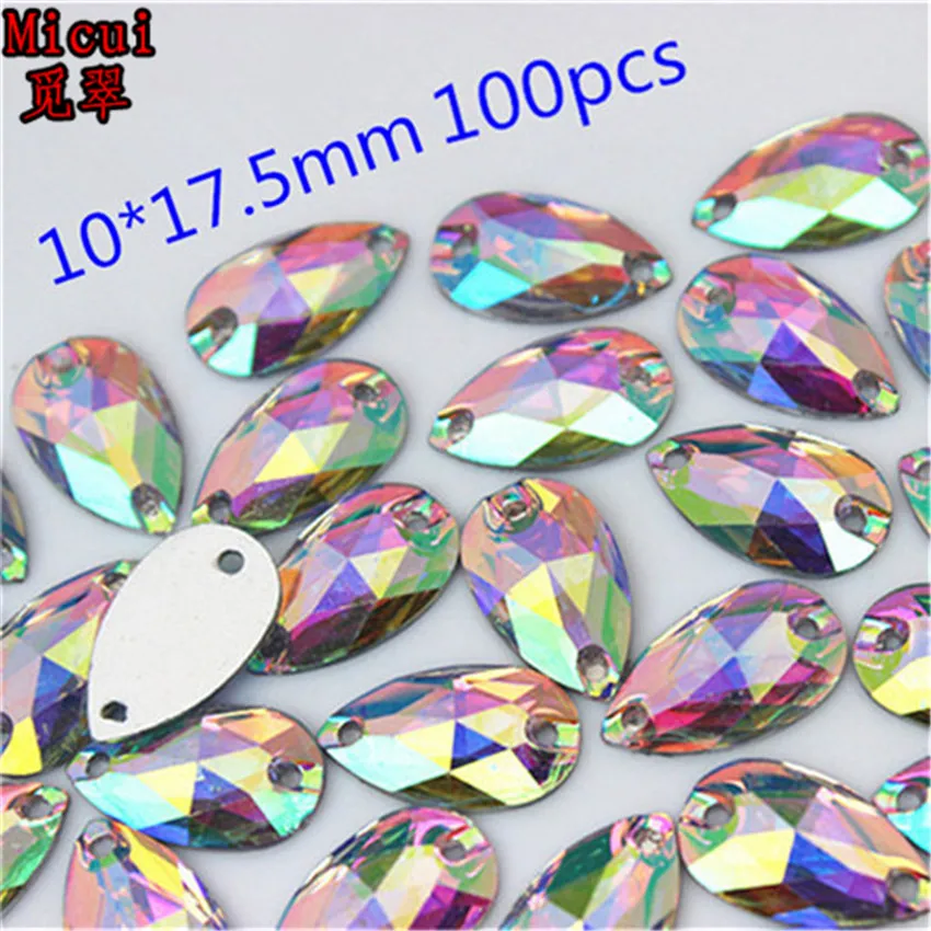 50-100 шт AB прозрачная капля/конский глаз пришить на Стразы из смолы хрустальные