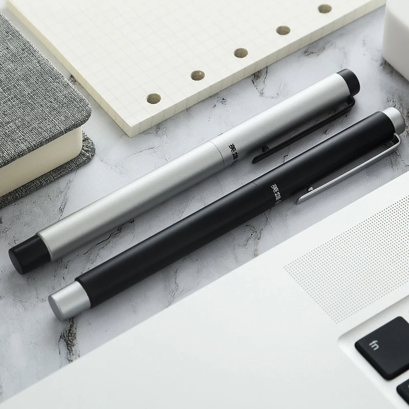 Черная/Серебристая титановая перьевая ручка золотистые чернильные ручки