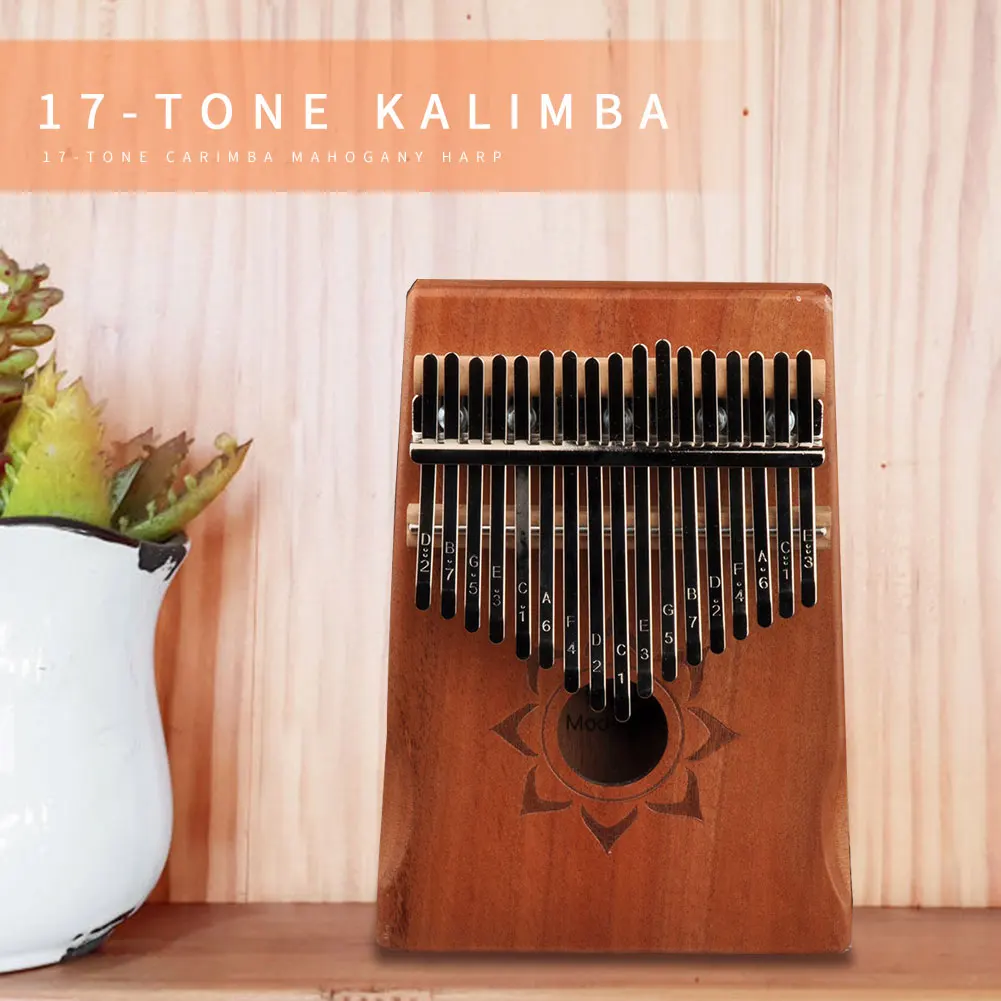 17 клавиш Kalimba музыкальный инструмент дерево красное пальцы пианино Mbira с