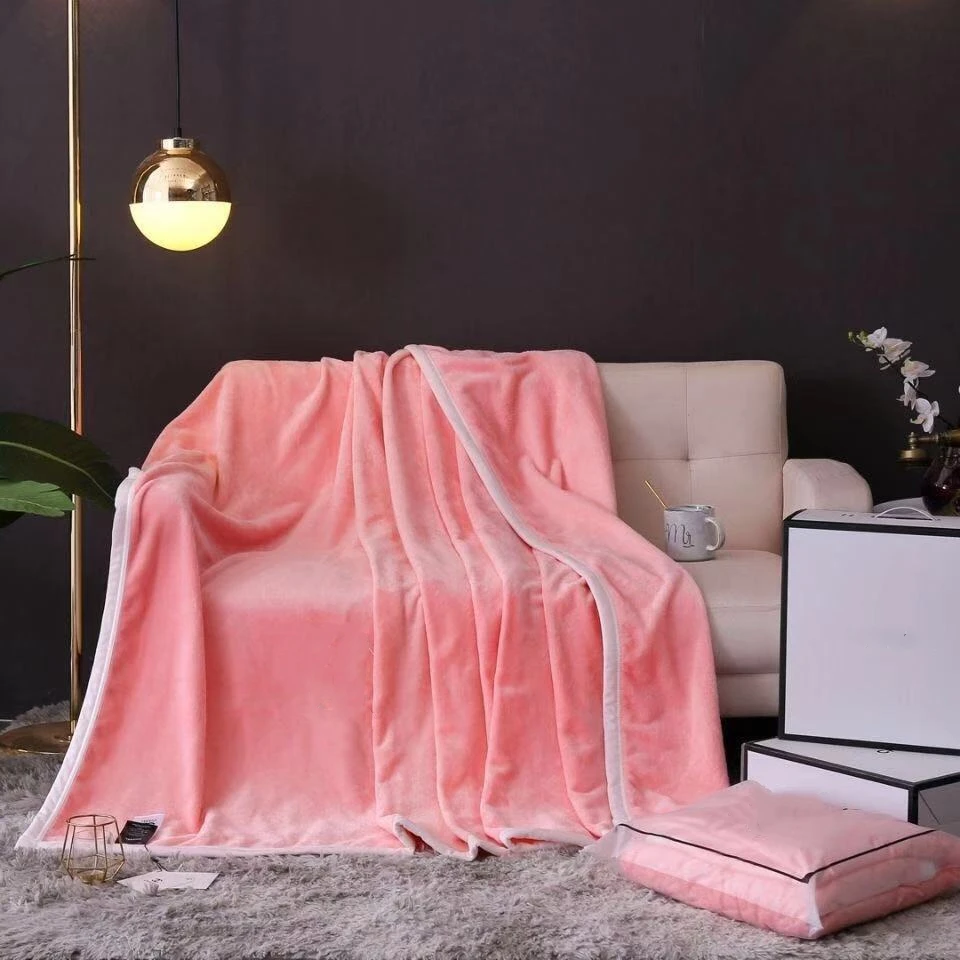 

3D Skin-friendly Coral Velvet Sofa Bed Blanket Home Office Travel Nap Blanket Soft Warm Four Seasons Cover Blanket No Box