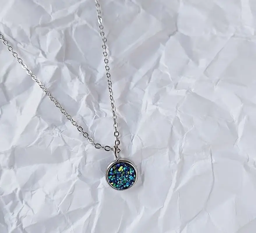 Женское Ожерелье корейское милое круглое ожерелье с кианитом короткое нишевое