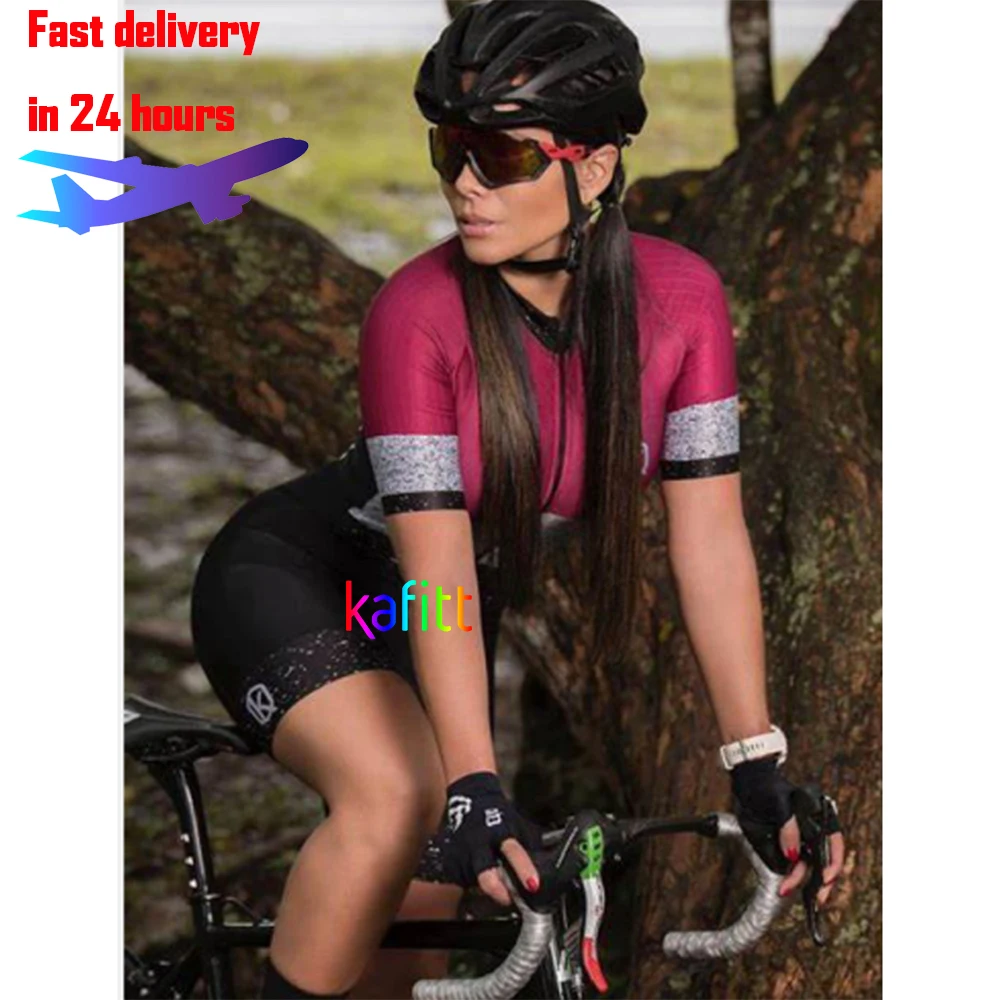 

New Sale Fashion Women's Short Sleeve Cycling Jersey Sets Skinsuit Maillot Ropa Ciclismo Bicycle Shirt Bike Clothes Jumpsuit