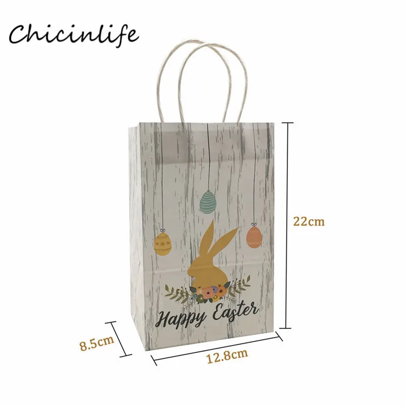 

Chicinlife 5pcs Happy Easter Rabbit paper bag Birthday Party Baby Shower Suplies Easter Decoration Candy Bags Gift Bag