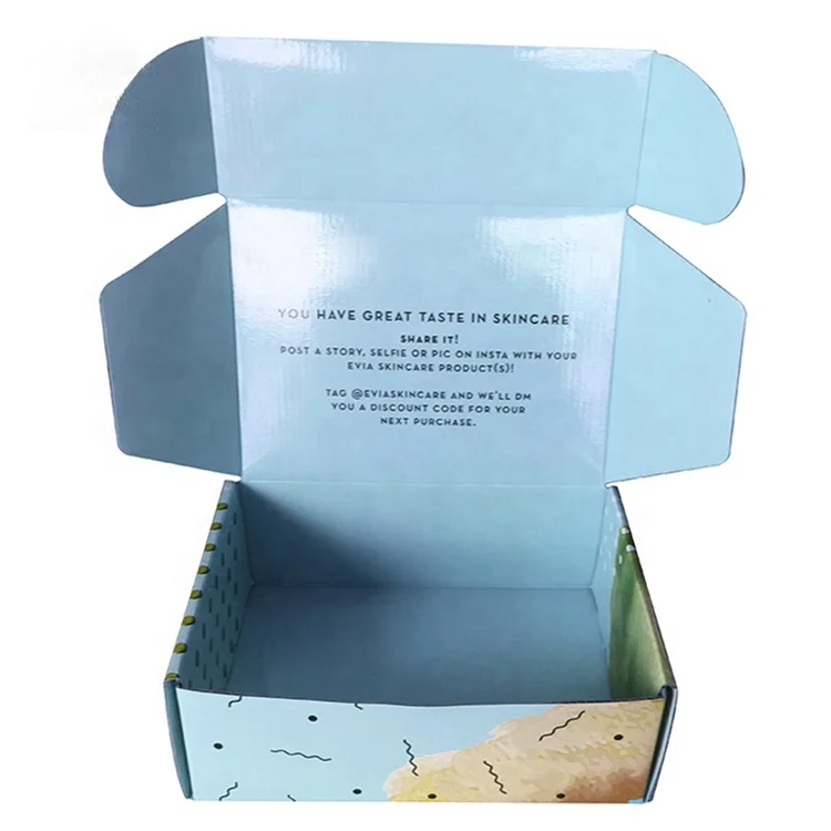Пользовательские печатные уникальные почтовые гофрированные коробки для ухода