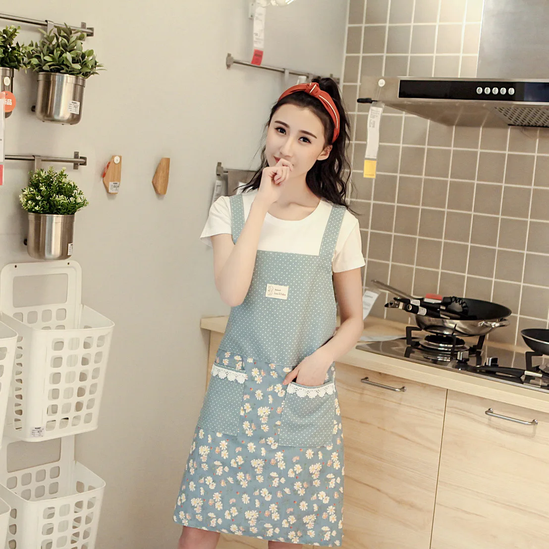 

2021 cotton fashion oil proof waterproof dining room kitchen cooking apron