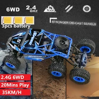 35kmh high speed remote control rc racing car 2 4g 6wd crawl off load rc vehicles 20mins play bigfoot rc car kid gift toy rc to