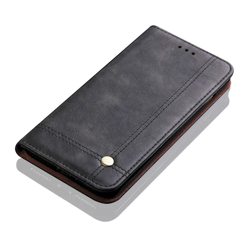 Книжка на застежке в стиле ретро чехол для Xiaomi mi 9 9t Pro A3 Pocophone F1 Xiomi Red mi K20 7 8a 7a Note 5, 6, 7, 8 Pro Роскошный кожаный бумажник чехол - Цвет: Black