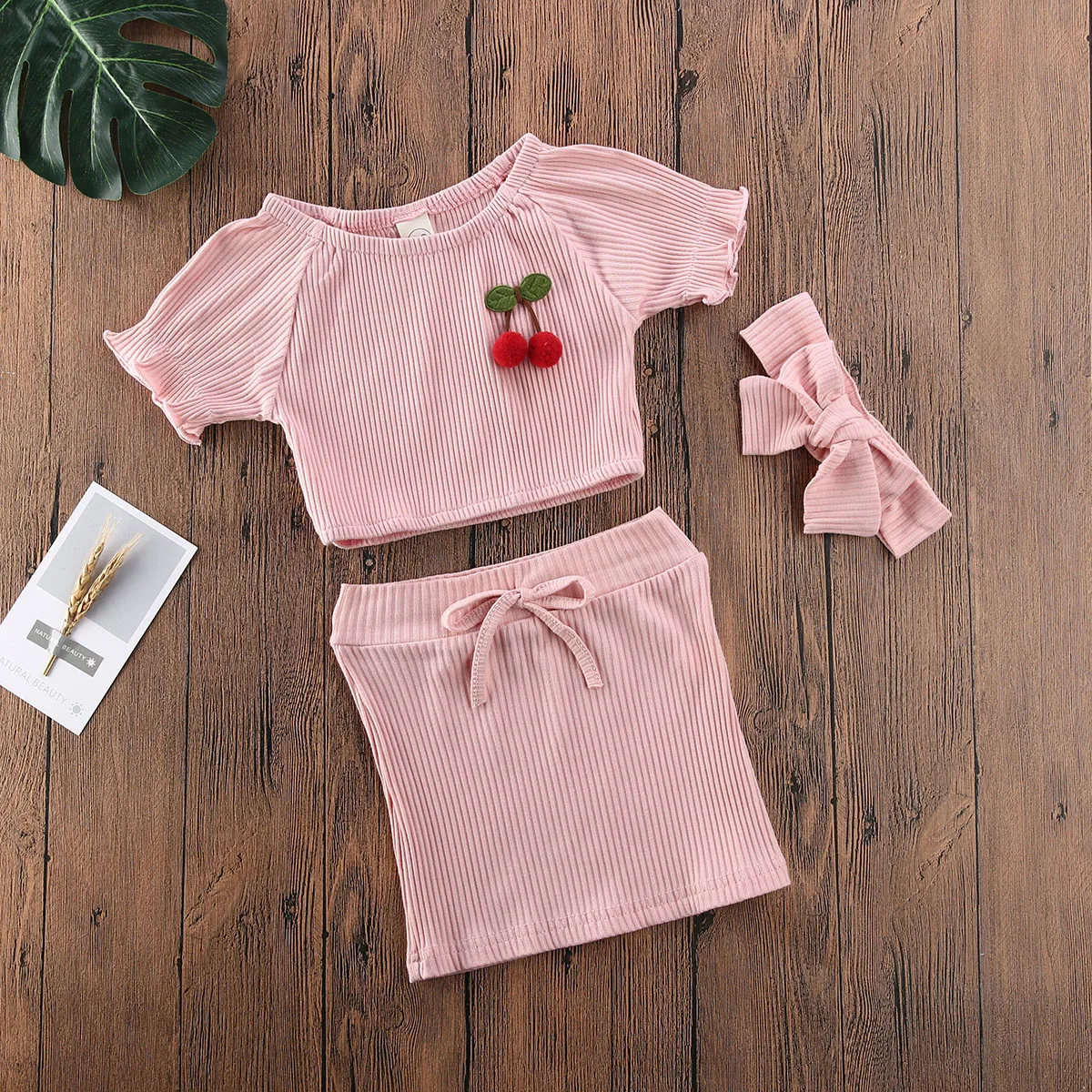 

AA 3pcs Toddler Clothing Kid Baby Girl Clothes Off Shoulder Tops+Skirts Headband Outfits Set Girls Clothe
