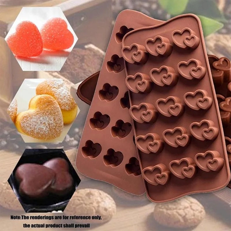 

New Creative Silicone Mold Baking Fondant Chocolate Valentine's Mold Tool Plaster Mold Cake Day Baking Heart Mould M3R7