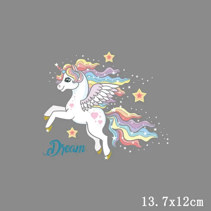 Праджня хиппи нашивки в форме единорога Переводные железные для одежда малышей с