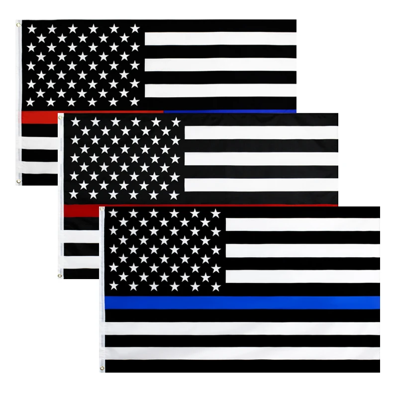 90x150 см Американский флаг США синяя линия полиция синий полосатый гордость звезды