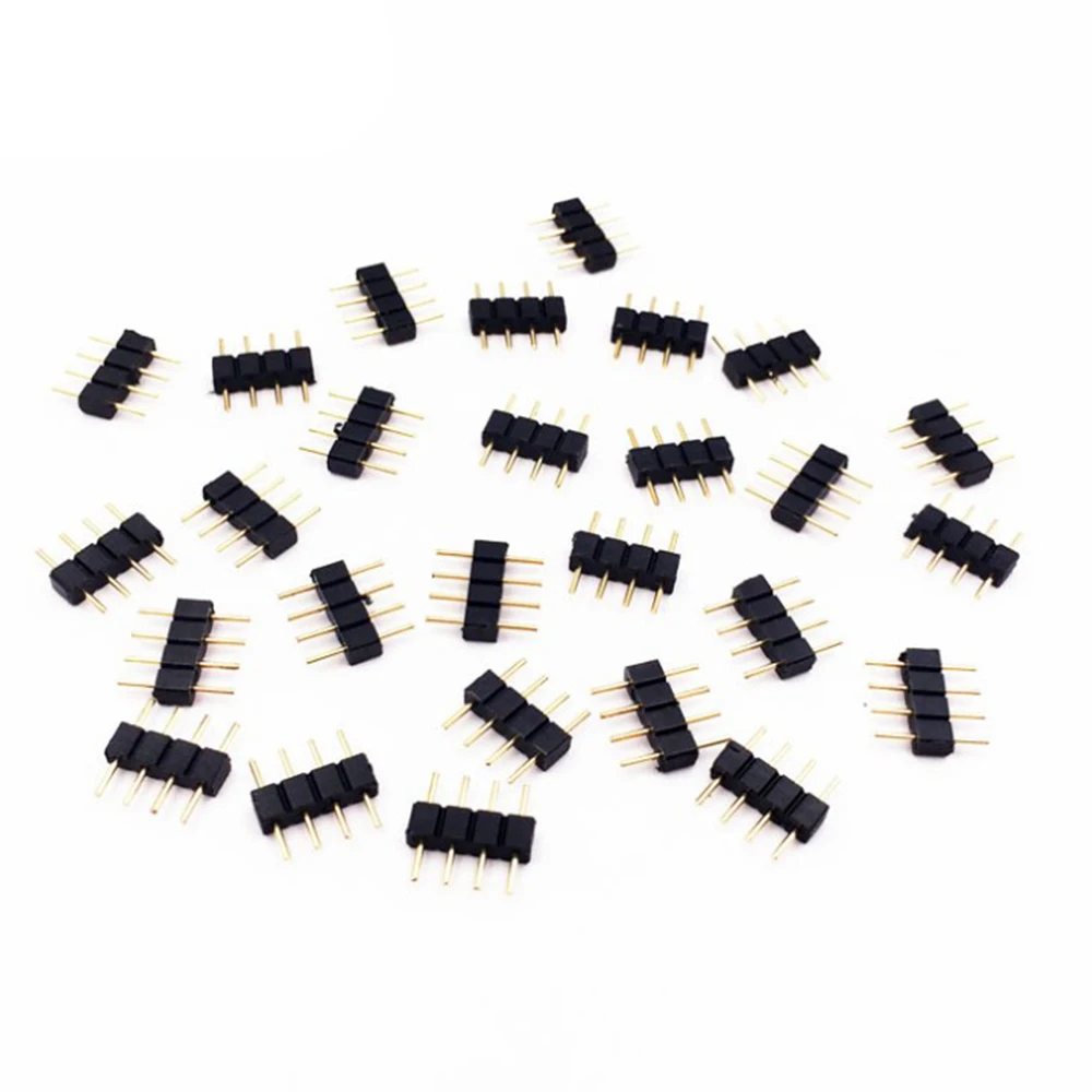 

30PCS Connector 4Pin 5Pin Needle Male LED Connector For 3528 5050 Led Strip Light Hot Selling and Durable Electric Accessories