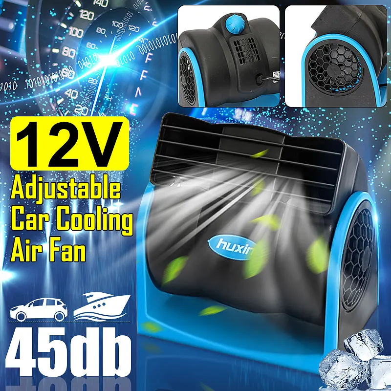

12V Car Air Conditioner Vehicle Truck Boat Car Cooling Air Fan Speed Adjustable Silent Cool Cooler with Car cigarette lighter