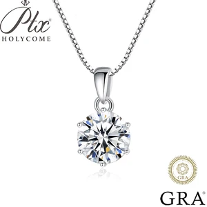1 Carat Real Moissanite Pendant Necklace Diamond 925 Sterling Silver Sparkling D Color VVS1 Clarity for Women Jewelry Necklace