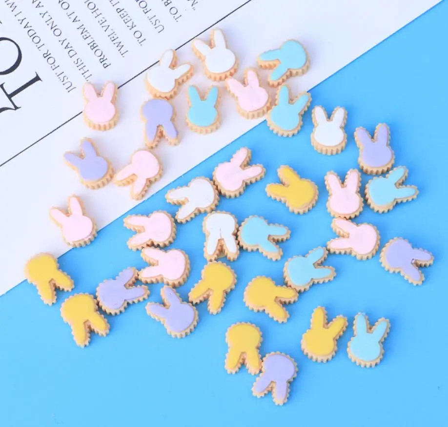 

Kawaii Кролик Печенье моделирования поддельные пищевая Смола Печенье Кабошоны для скрапбукинга для телефона DIY ремесла домашнего декора аксе...