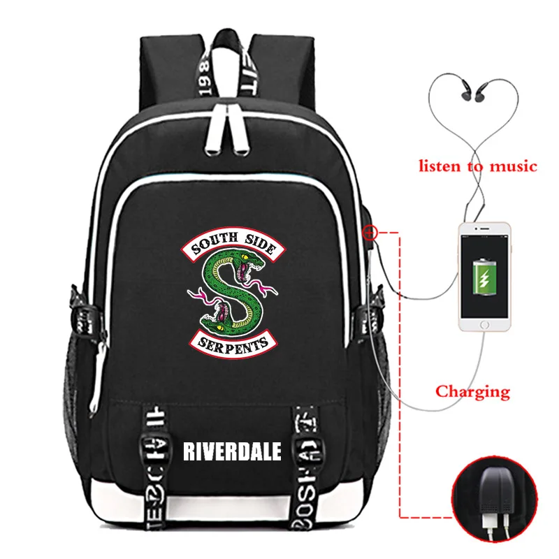 Рюкзак Riverdale для мальчиков рюкзак с USB-зарядкой ранец ноутбука подростков мужская