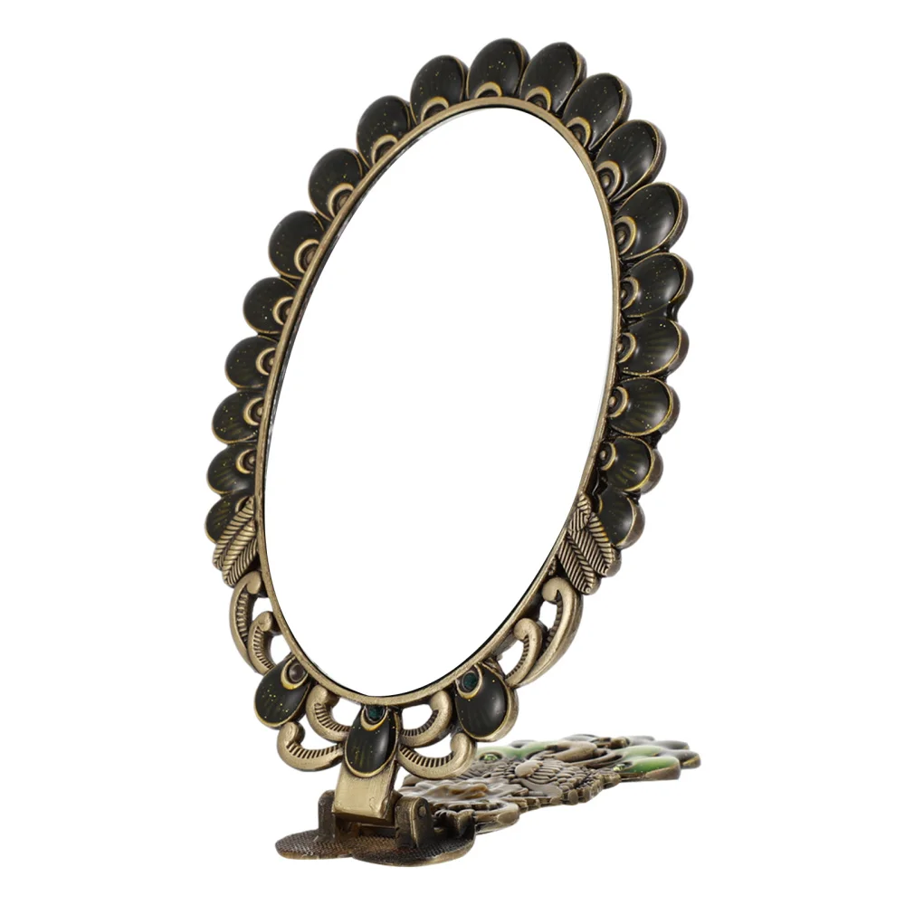 

Vintage Handheld Mirror Metal Embossed Mirror Folding Mirror Handheld Mirror