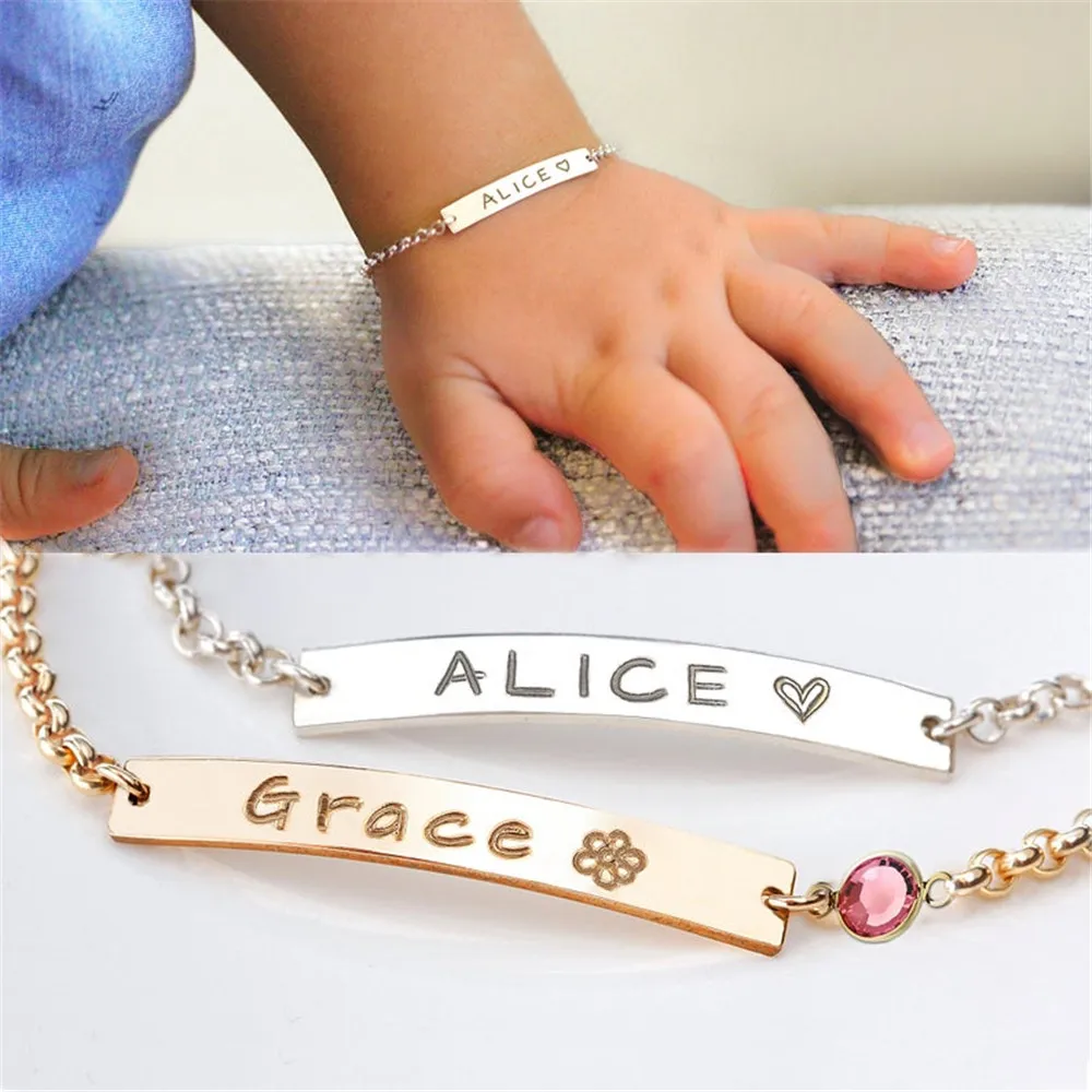 

Модный трендовый браслет AurolaCo с именем на заказ, индивидуальный браслет с именем ребенка, ювелирные изделия, подарок на день рождения