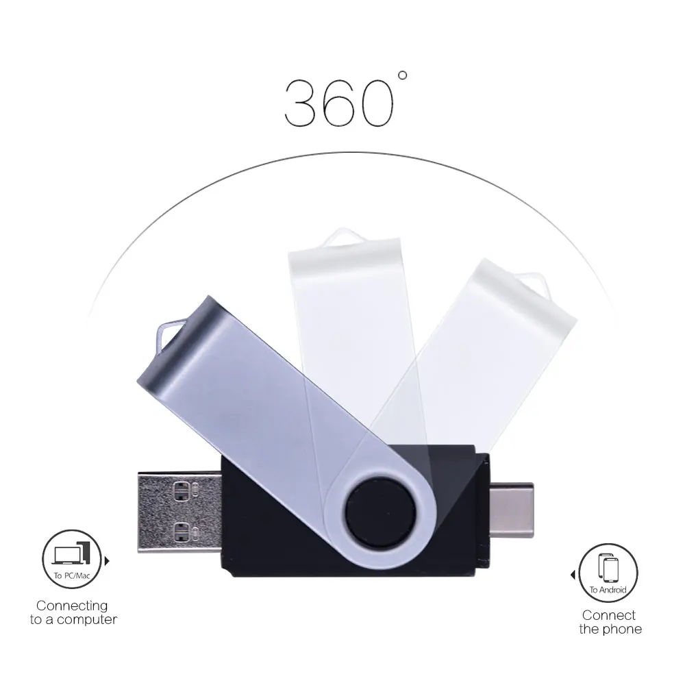 Двойной USB-накопитель 50 шт. флеш-накопитель Type-C 128 Гб 64 ГБ 32 USB 16 8 4 флешка для