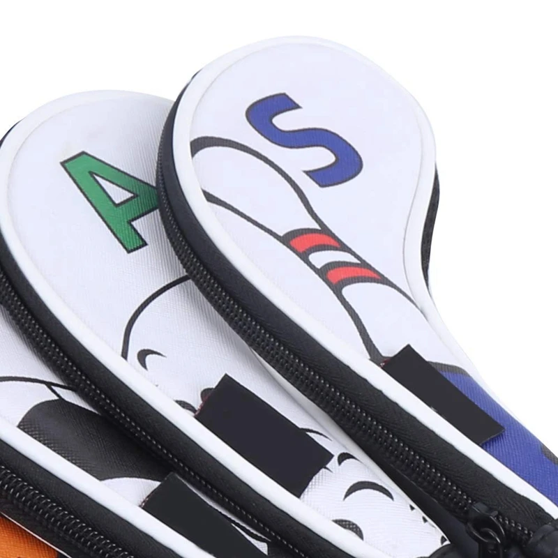 

9 Pcs Golf Iron Head Covers Golf Iron Cover Sleeve Digital Zipper Sport Pattern Protective PU Waterproof Golf Iron Set