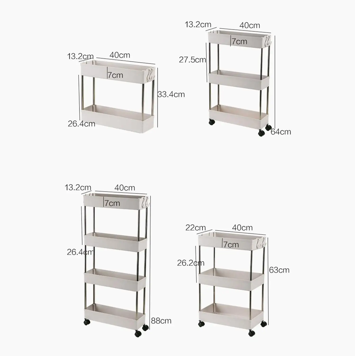 2/3/4 ярусная съемная полка для хранения Кухонная Тележка гостиная ванная