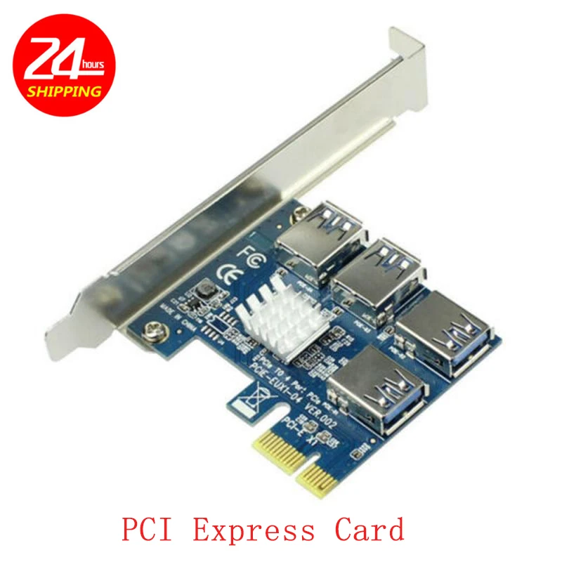 

PCI-E-PCI-E адаптер 1 поворот 4 PCI-Express слот 1x To16x USB3.0 специальный переходник-карта PCIe преобразователь для майнинга BTC