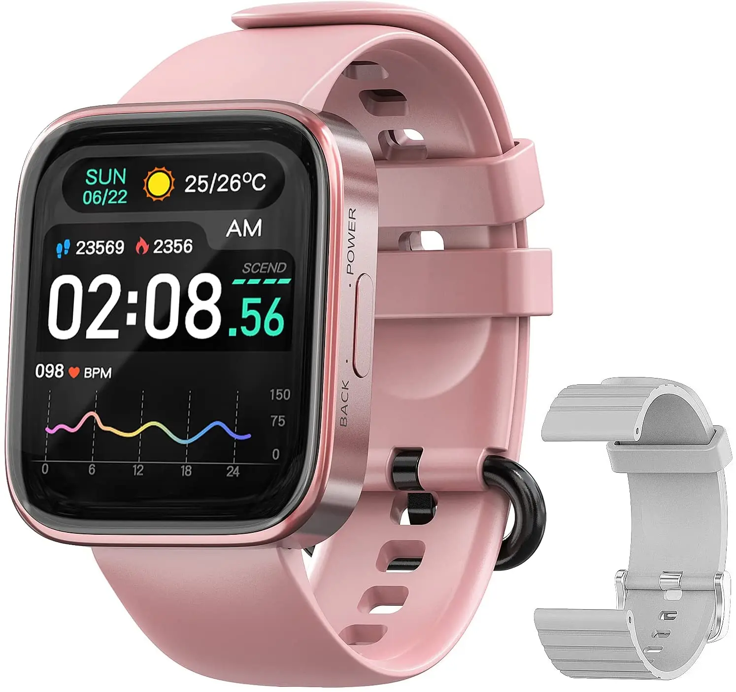 

Смарт-часы для мужчин и женщин, IP68 Водонепроницаемый фитнес-трекер с мониторингом сердечного ритма и насыщенностью крови кислородом, 1,69 дюй...