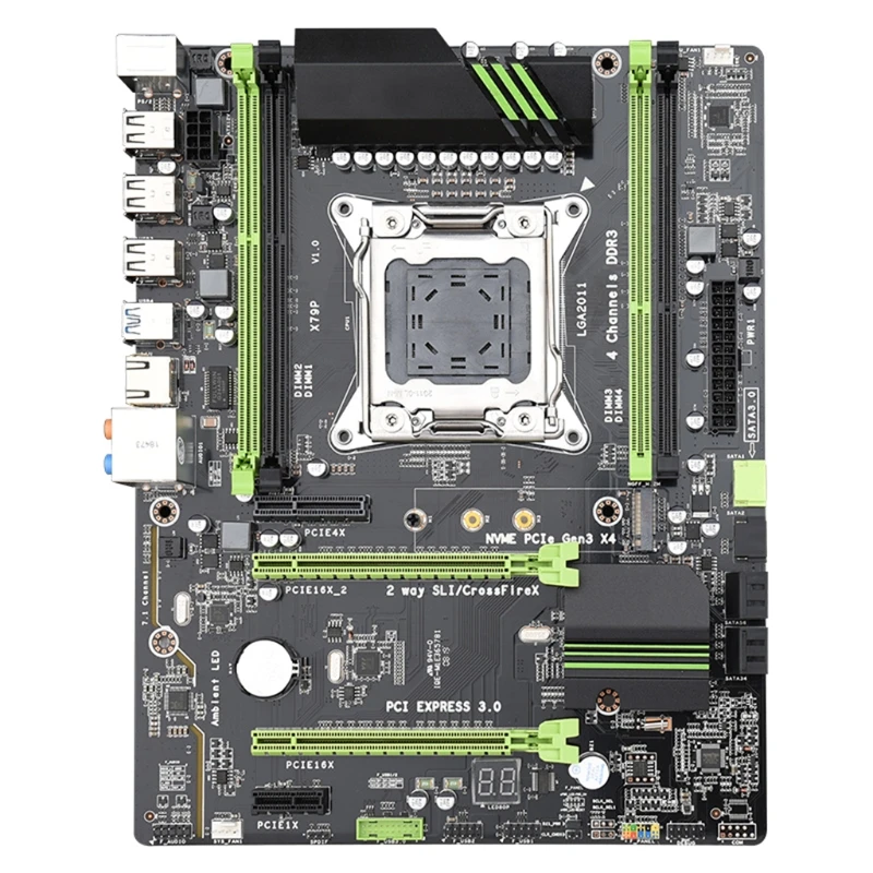 

J60A X79 P Computer Mainboard Motherboard 4x DDR3 LGA2011 Desktop 10xUSB SATA3 64Gb