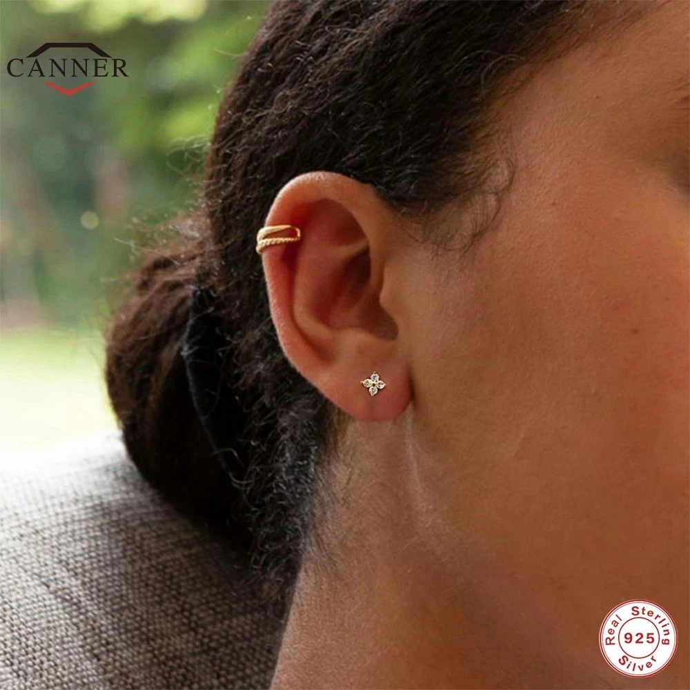 Серьги-гвоздики CANNER из стерлингового серебра 925 пробы милые серьги-гвоздики с