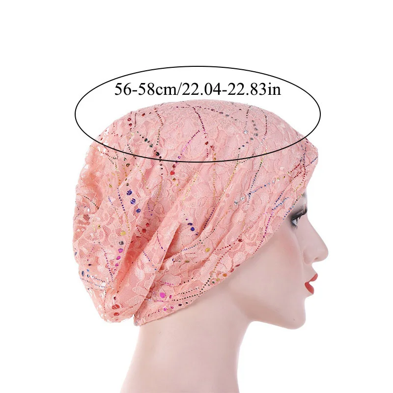 

New Vintage Turban Thin Lace Muslim Hat Solid Cotton Caps Elegant Lady Turbantes Bonnet Wrap Head Arab Wrap Head Hijab Femme