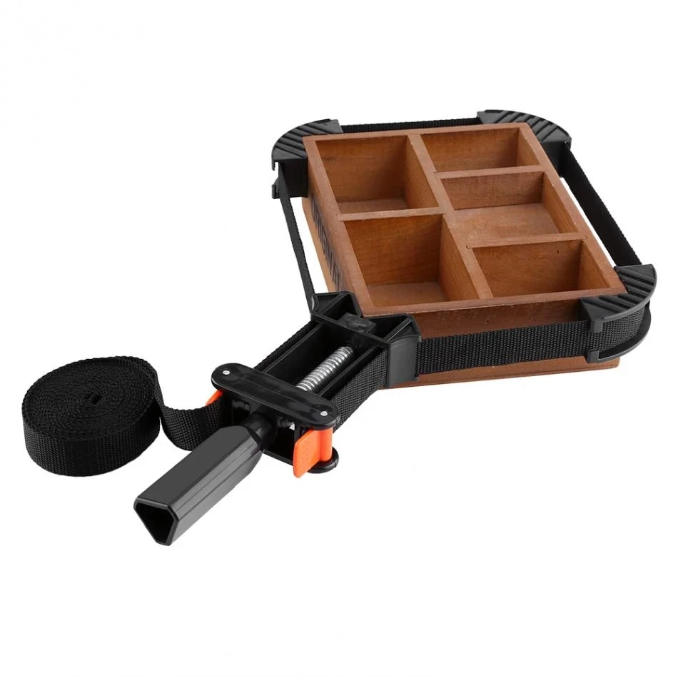 

Black Adjustable Rapid Corner Clamp 4 Jaws Band Strap Frame Holder Picture Photo Frame Drawer Corner Woodworking Tools Supplies