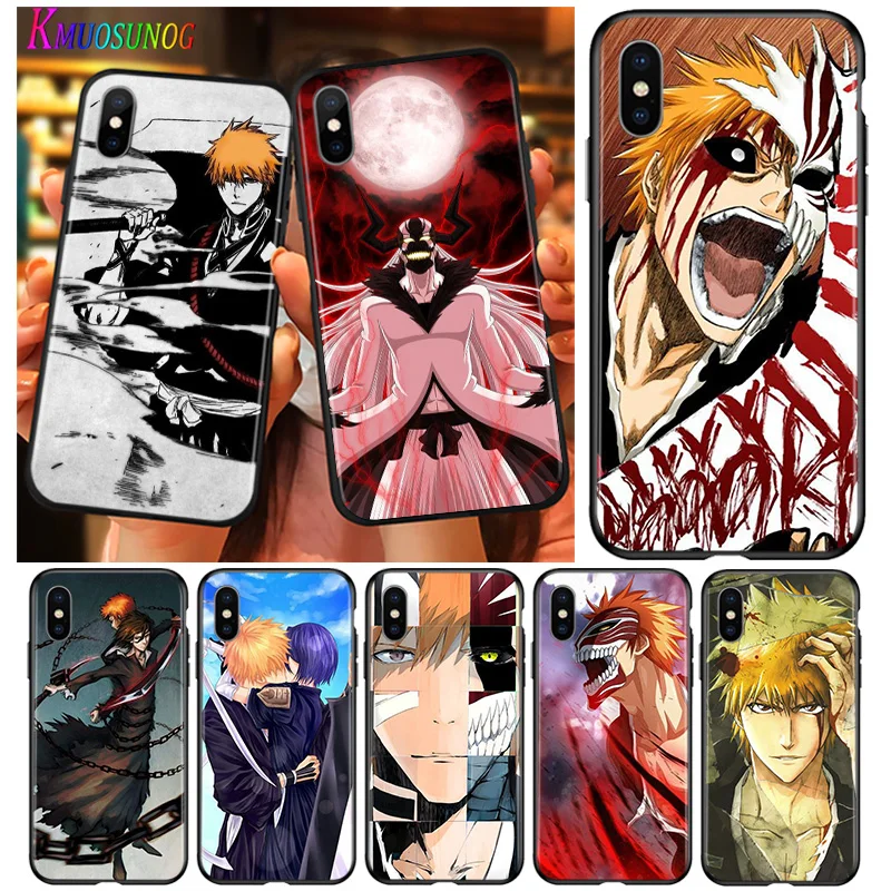 

Bright Black Cover Anime Bleach ichigo For iPhone 2020 11 Pro XS Max XR X 8 7 6 6S Plus 5 Phone Case