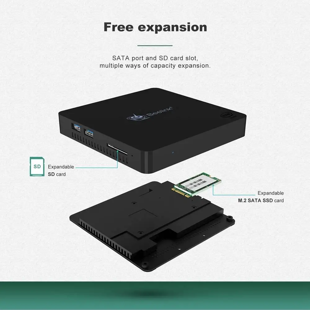 Beelink N3350 мини-ПК 4 Гб ОЗУ 64 Гб/128 ПЗУ eMMC Windows 10 2 ГГц Wi-Fi Bluetooth гигабитная LAN USB3.0 |