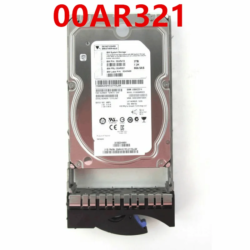 

Original New HDD For IBM V7000 G2 3TB 3.5" SAS 6 Gb/s 128MB 7200RPM For Internal HDD For Server HDD For 00AR418 00AR321 00AR486